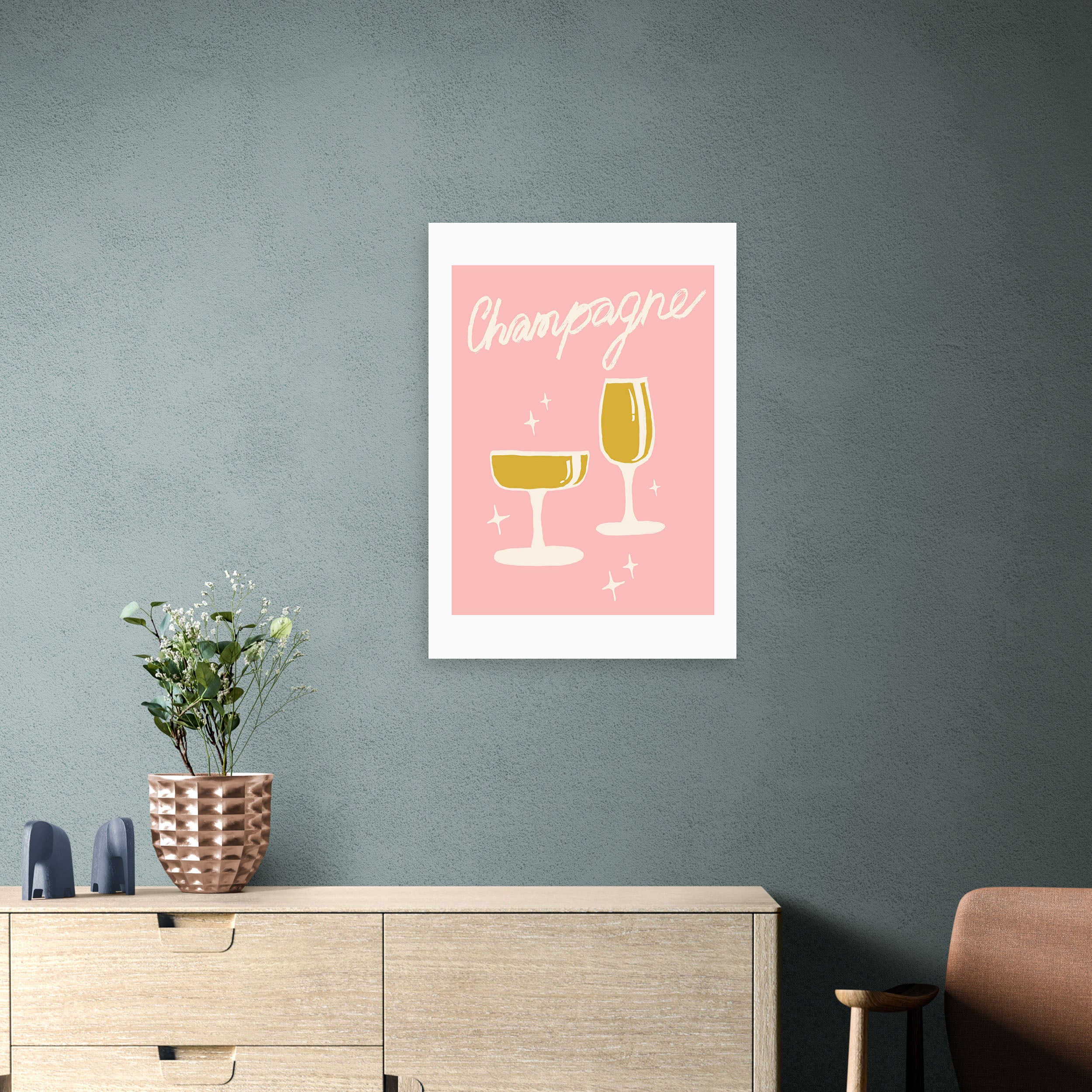 East End Prints Champagne Framed Print Pink Price Comparisons | Compare The Build