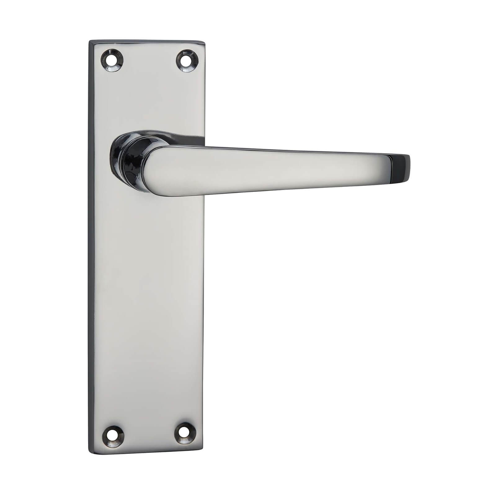 Homebuild Victorian Straight Long Backplate Latch Lever Set -  Polished Chrome Price Comparisons | Compare The Build