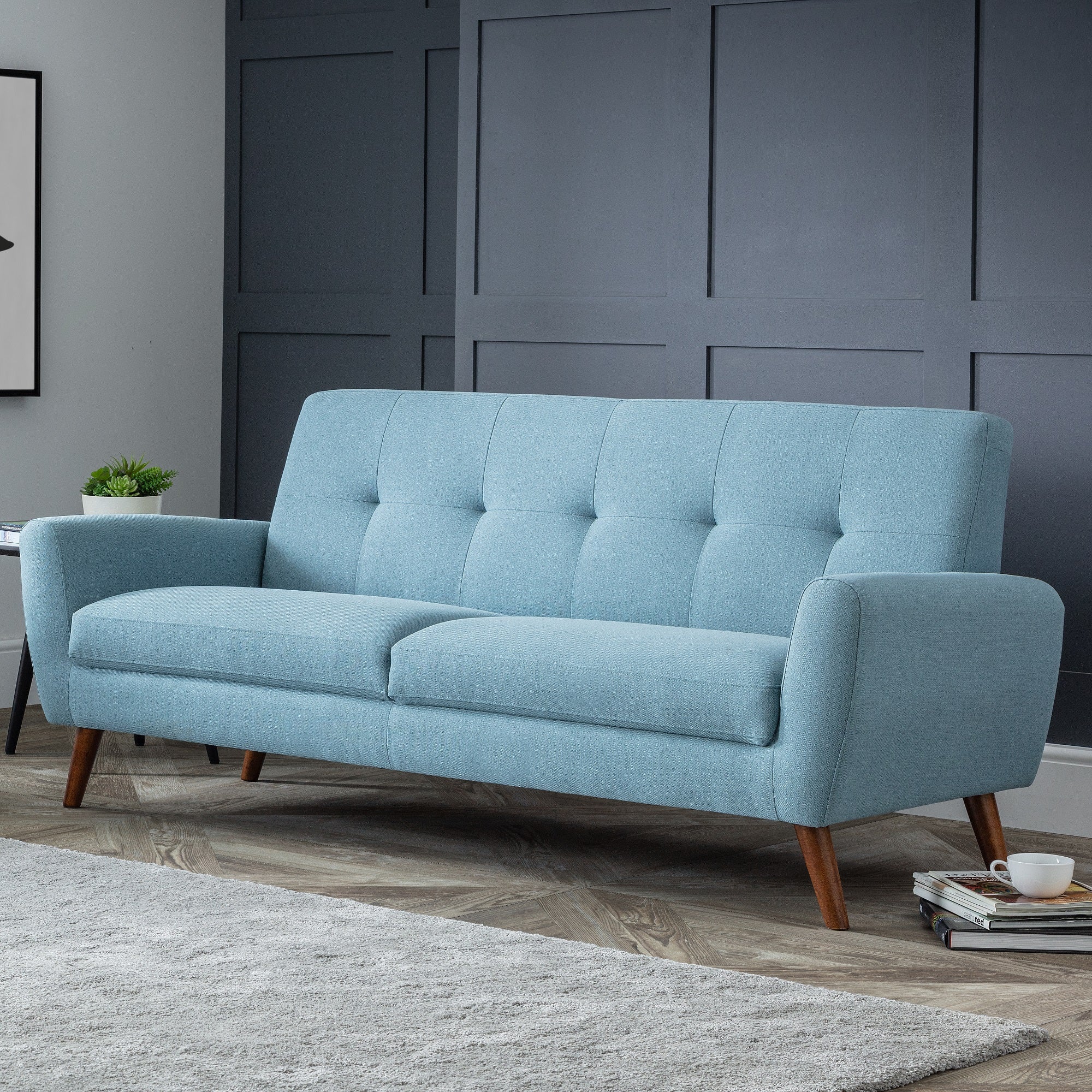 Monza Linen Small 3 Seater Sofa Blue Price Comparisons | Compare The Build