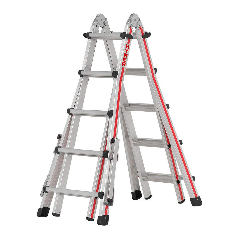 Hymer Red Line Telescopic 4 Section Combination Ladder 1.50m - 5.14m 414220 Price Comparisons | Compare The Build