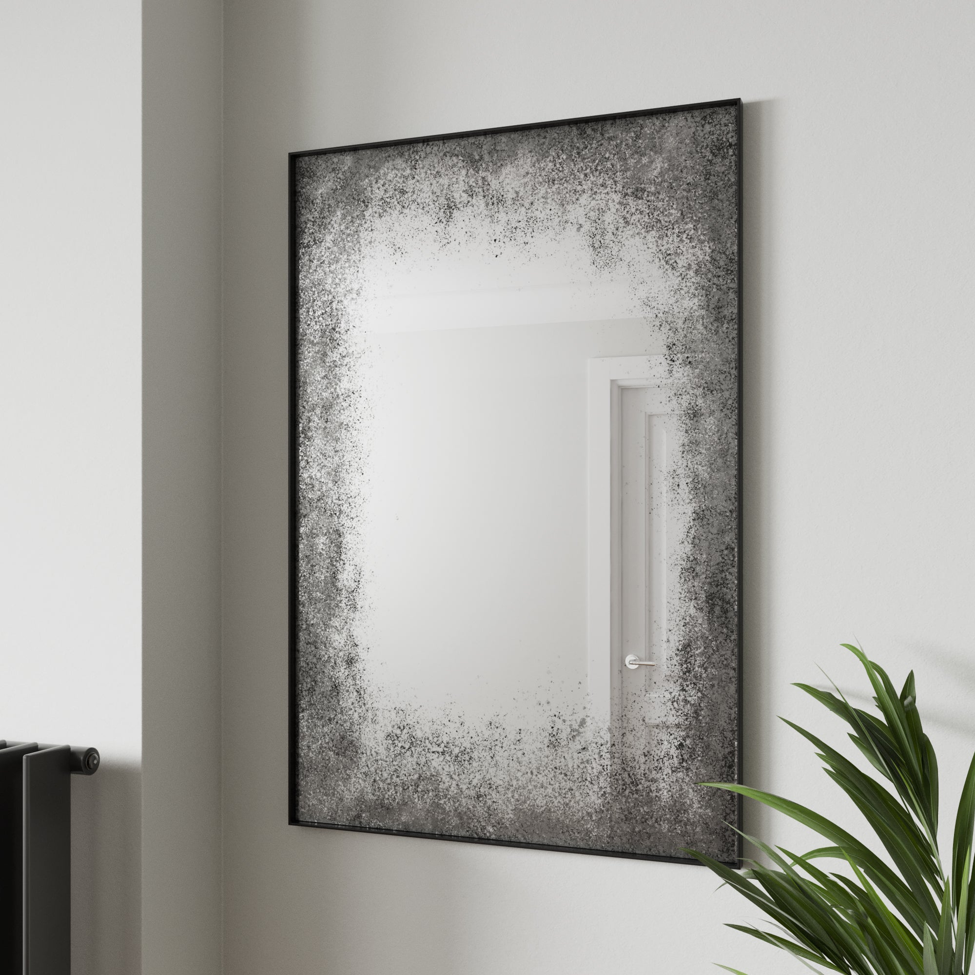 Rectangle Distressed Edge Mirror, 60x90cm Black Price Comparisons | Compare The Build