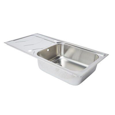 Cooke & Lewis Buckland 1 Bowl Polished Stainless Steel Sink & Drainer | Compare The Build