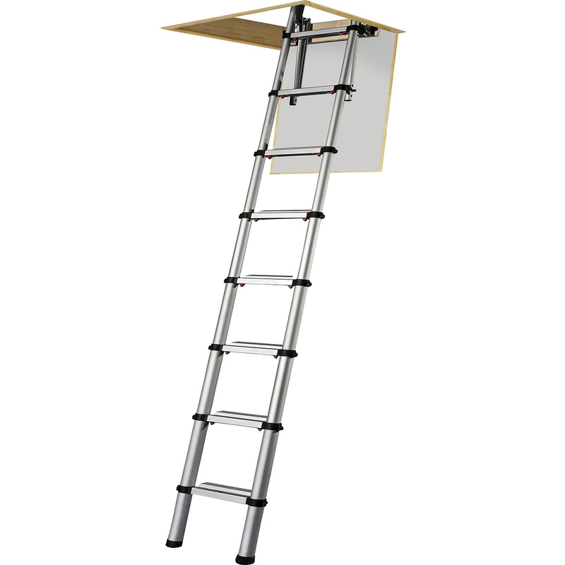 Werner Telescopic Loft Ladder 2.6m Rubber Price Comparisons | Compare The Build