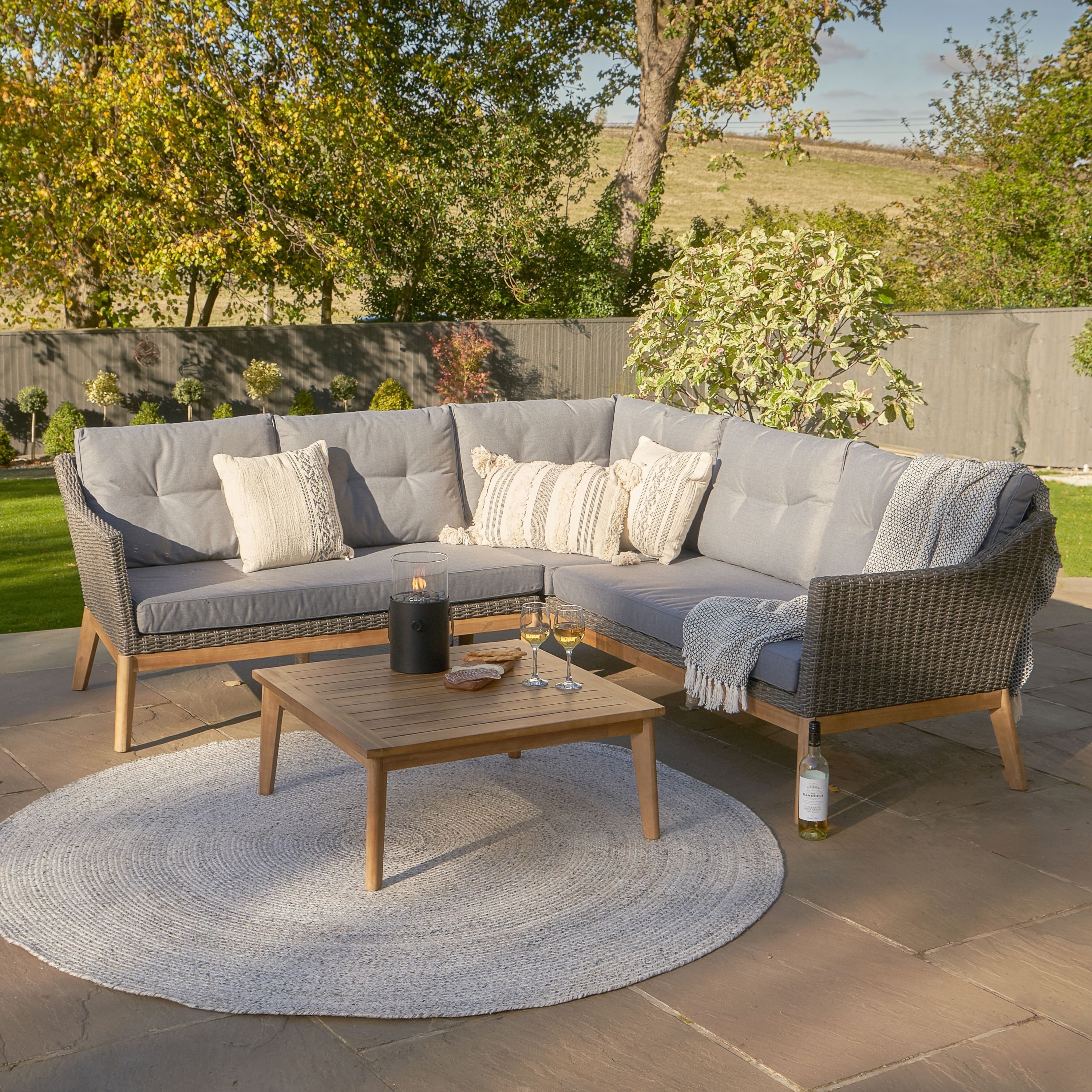 Larissa Kubu Rattan Corner Set Grey Price Comparisons | Compare The Build