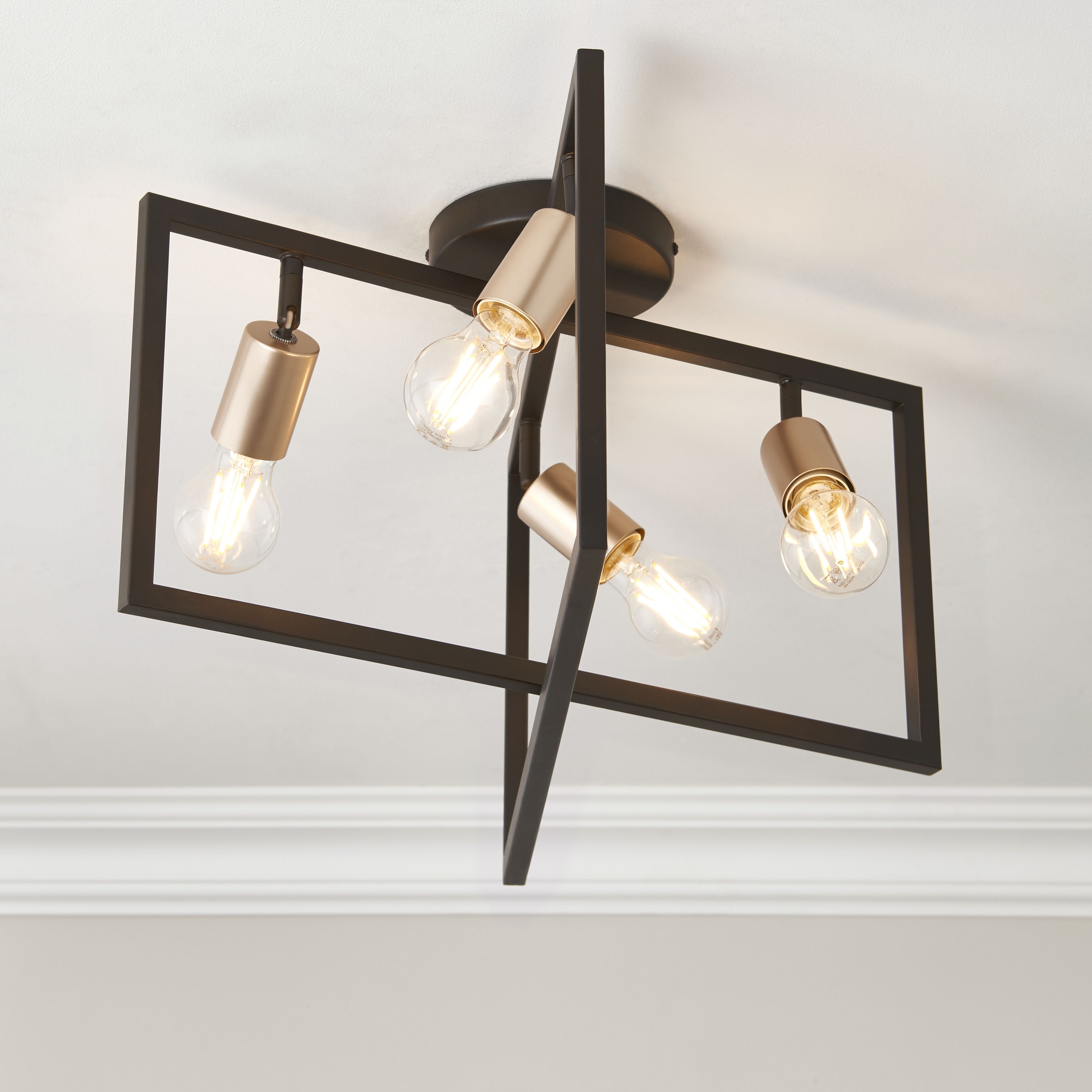 York Bronze Effect 4 Lamp Ceiling Light Price Comparisons | Compare The Build