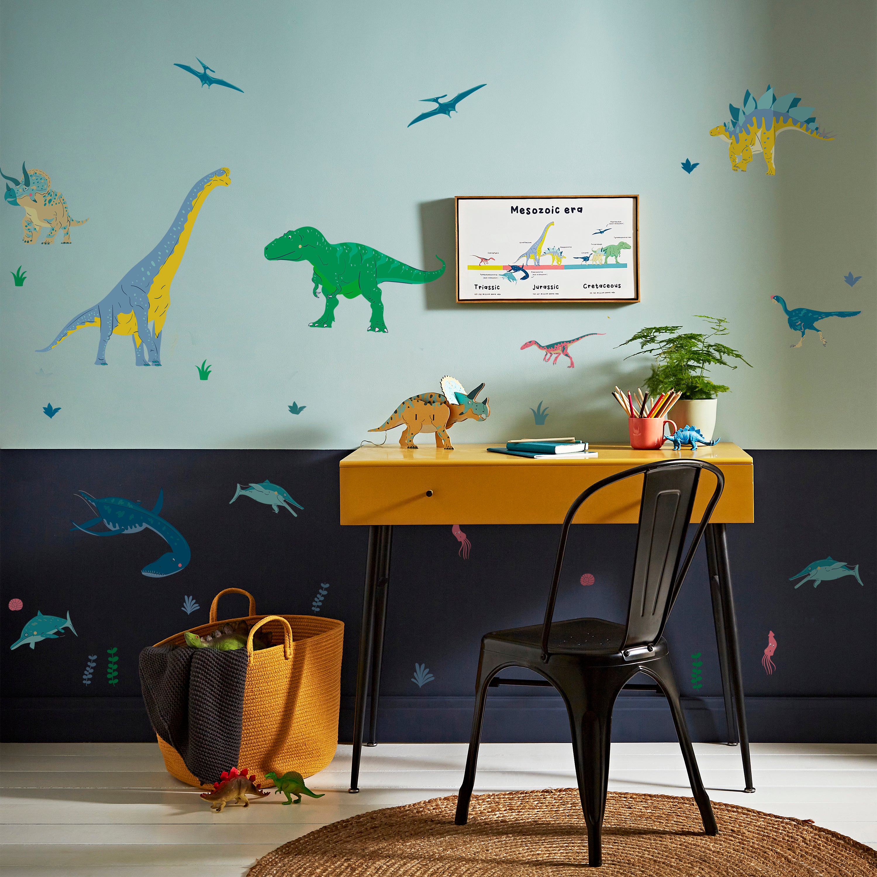 Ocean To Sky Wall Stickers Green/Yellow Price Comparisons | Compare The Build