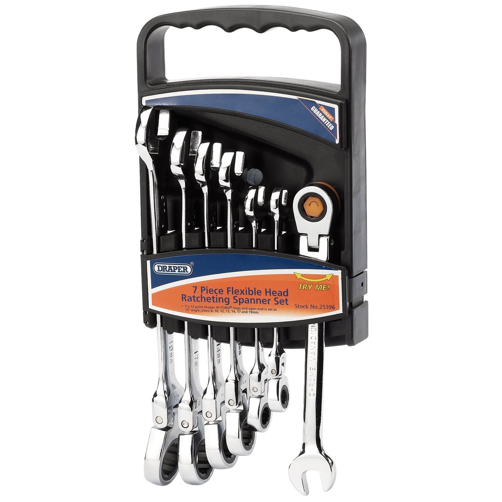 Draper 7 Piece Hi Torq Flexible Ratchet Combination Spanner Set Price Comparisons | Compare The Build