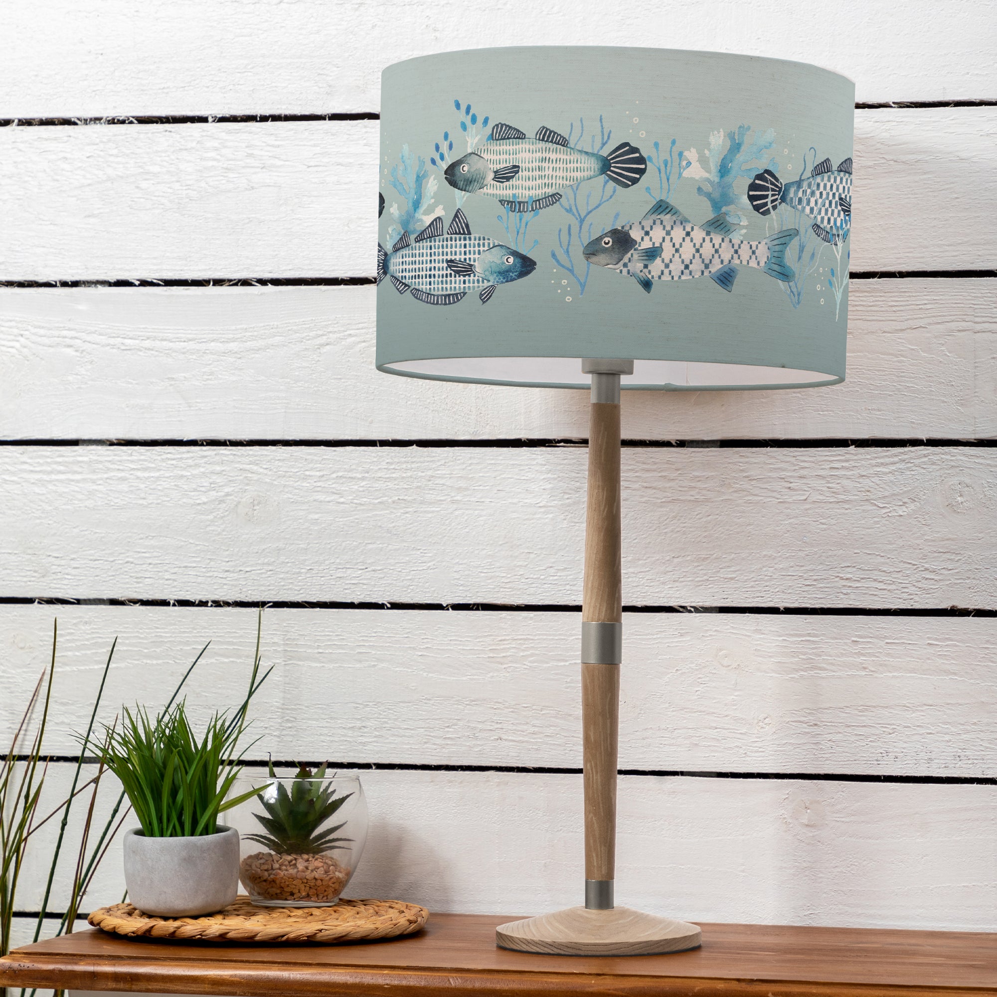 Solensis Large Table Lamp with Barbeau Shade Seafoam (Blue) Price Comparisons | Compare The Build