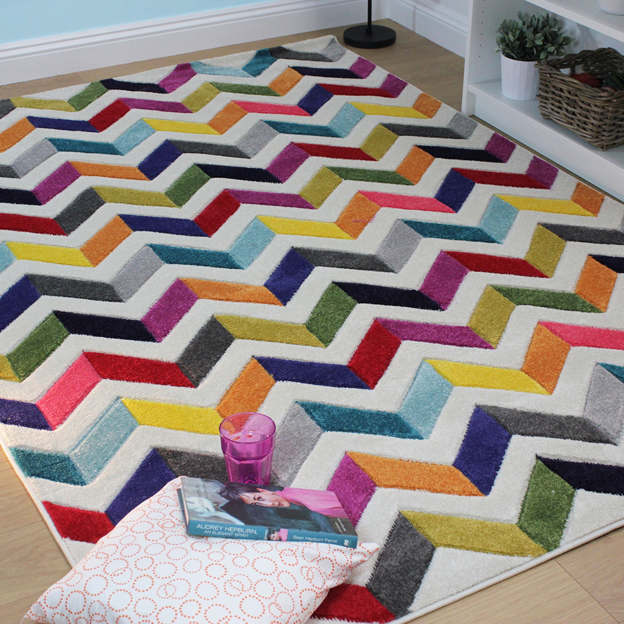 Spectrum Bolero Rug Blue/Yellow/White Price Comparisons | Compare The Build