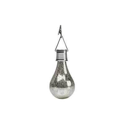 Silver Effect Light Bulb Solar-Powered Led Outdoor Hanging Light | Compare The Build