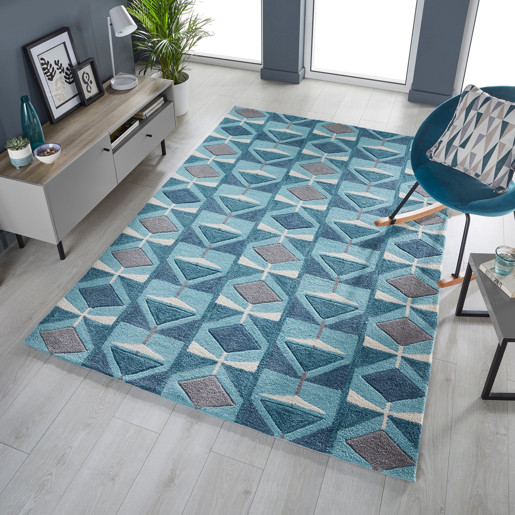 Kodiac Rug Blue/Grey/White Price Comparisons | Compare The Build