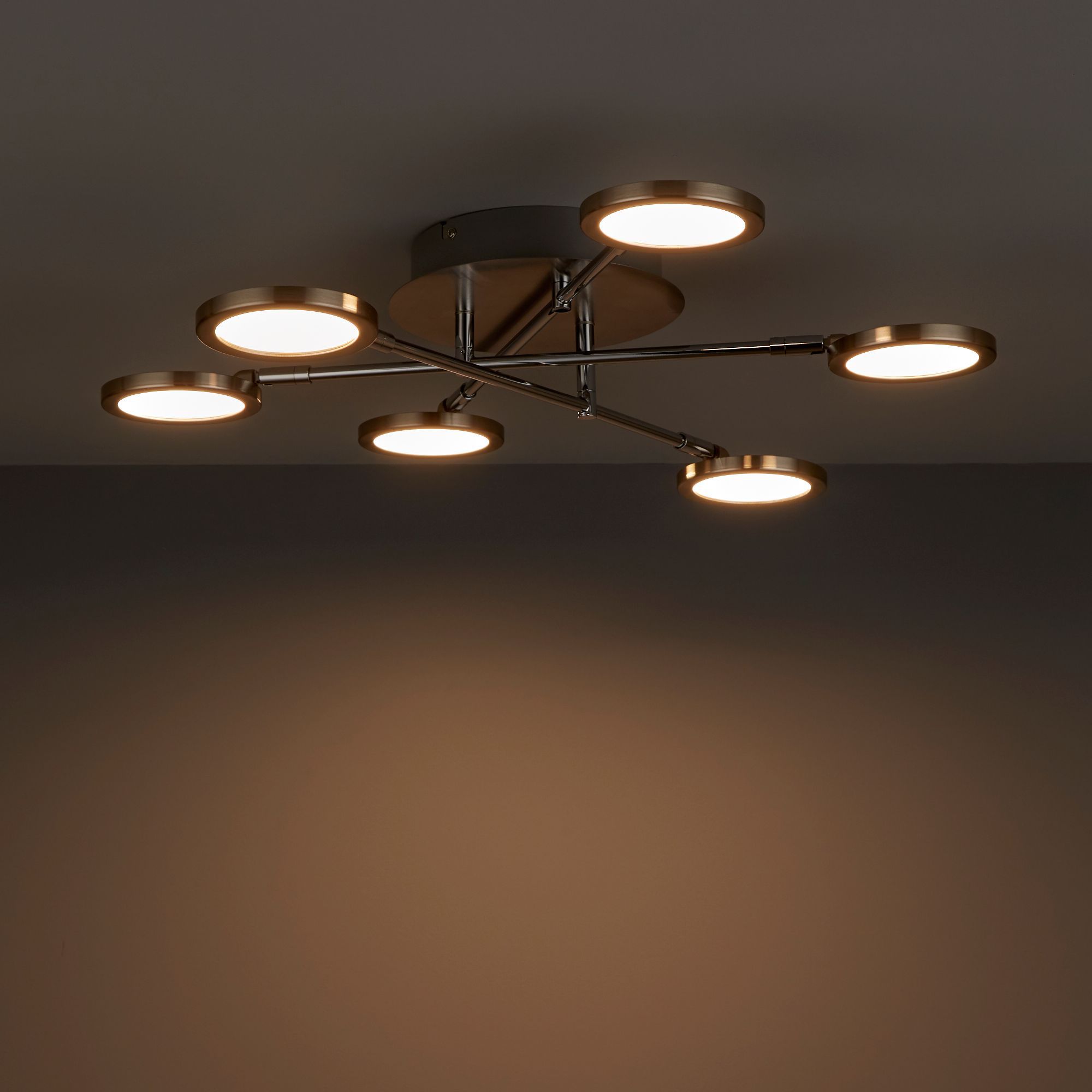 Colours Equium Brushed Chrome Effect 6 Lamp Ceiling Light Price Comparisons | Compare The Build
