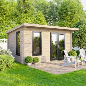 Power Sheds 14 x 8ft Right Hand Door Pent Notched Logs Log Cabin Price Comparisons | Compare The Build