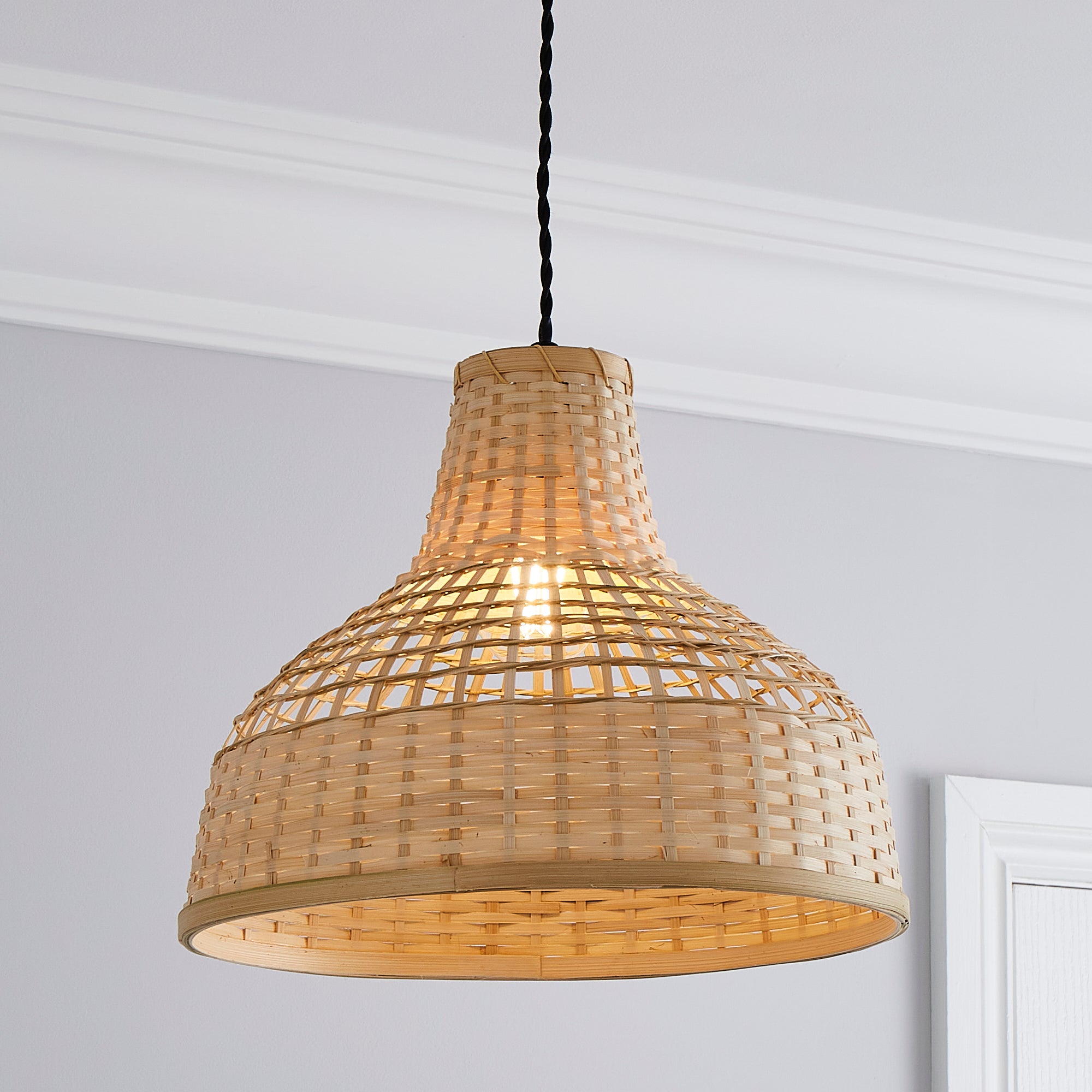 Keoni Bamboo Easy Fit Pendant 35cm Brown Price Comparisons | Compare The Build