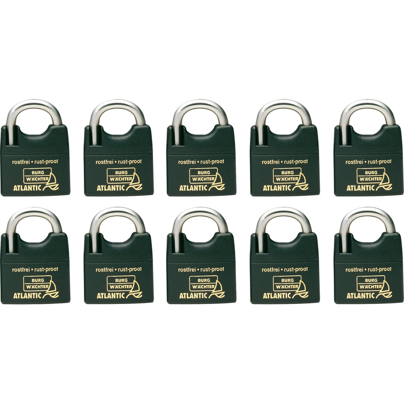 Burg-Wachter Brass ATLANTIC Keyed Alike Padlock Set 40mm (10 Pack) in Black Price Comparisons | Compare The Build