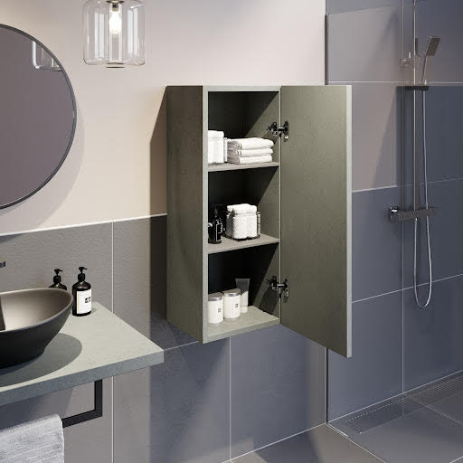 Vitusso Concrete Wall Hung Tall Bathroom Cabinet - 750 x 300mm Price Comparisons | Compare The Build