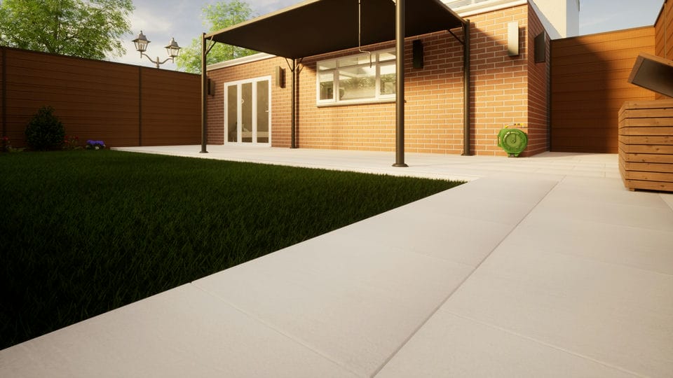 Porcelain Paving - 600mm x 600mm x 20mm Sandy White Price Comparisons | Compare The Build