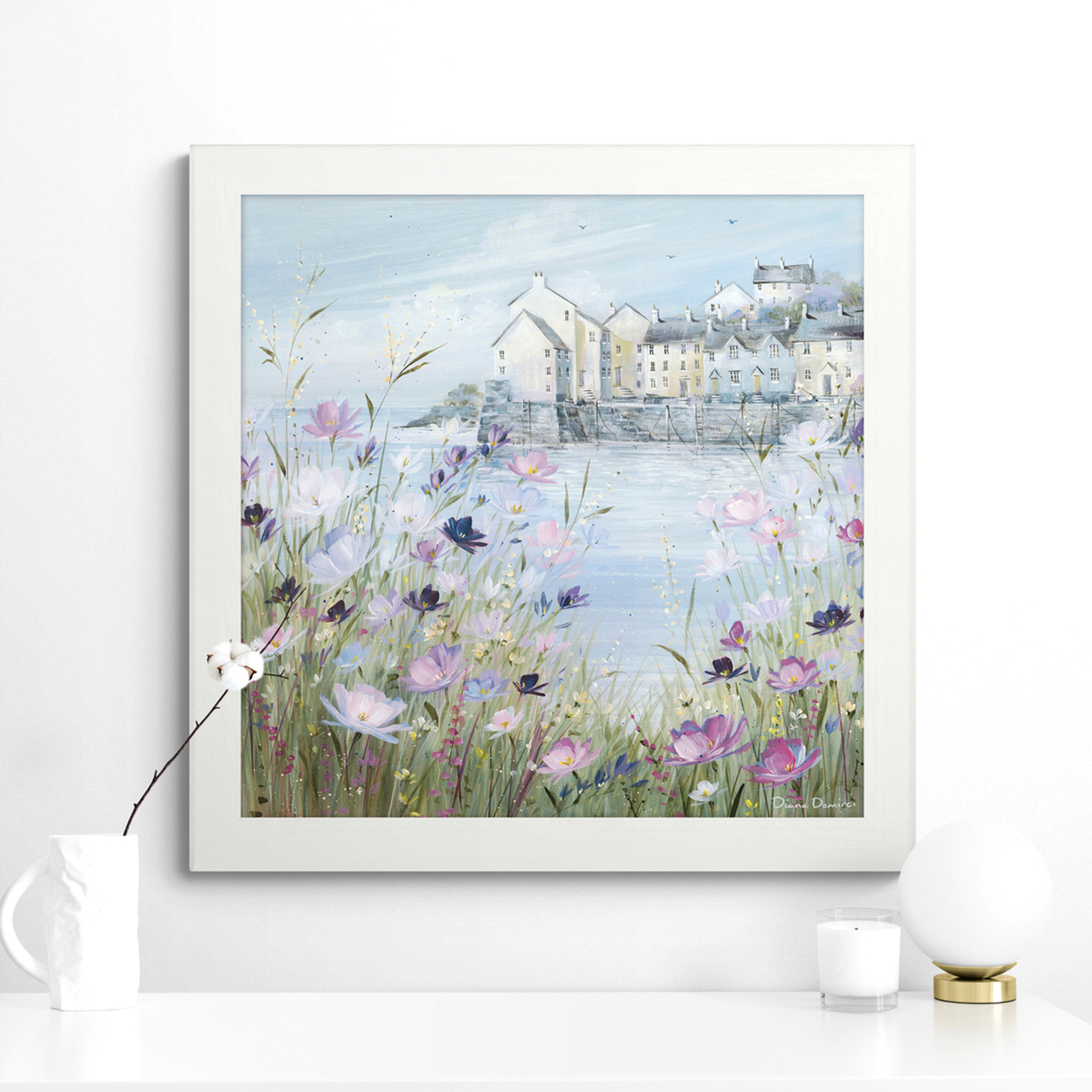 Harbour In Bloom Framed Print Blue/Green Price Comparisons | Compare The Build