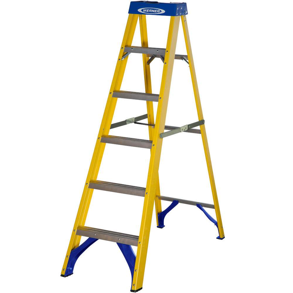 Werner 6 Tread Trade Fibreglass Step Ladder - BS 2037 EN131 Professional 7160618 | Compare The Build