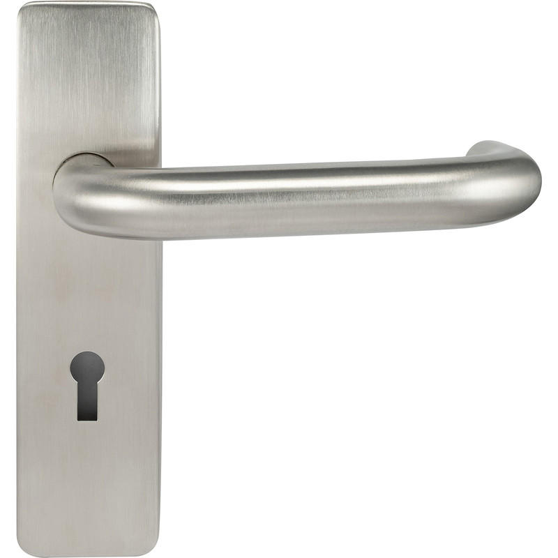 Eclipse Stainless Steel Round Bar Lever on Plate Lock Plate 175x44mm (Pair) in Silver Price Comparisons | Compare The Build