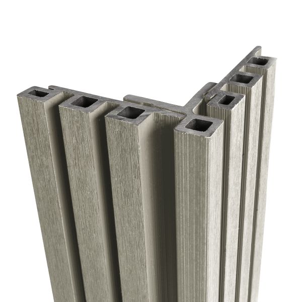 Composite Slatted Cladding Corner Trim - 3.6mtr Silver Birch Price Comparisons | Compare The Build
