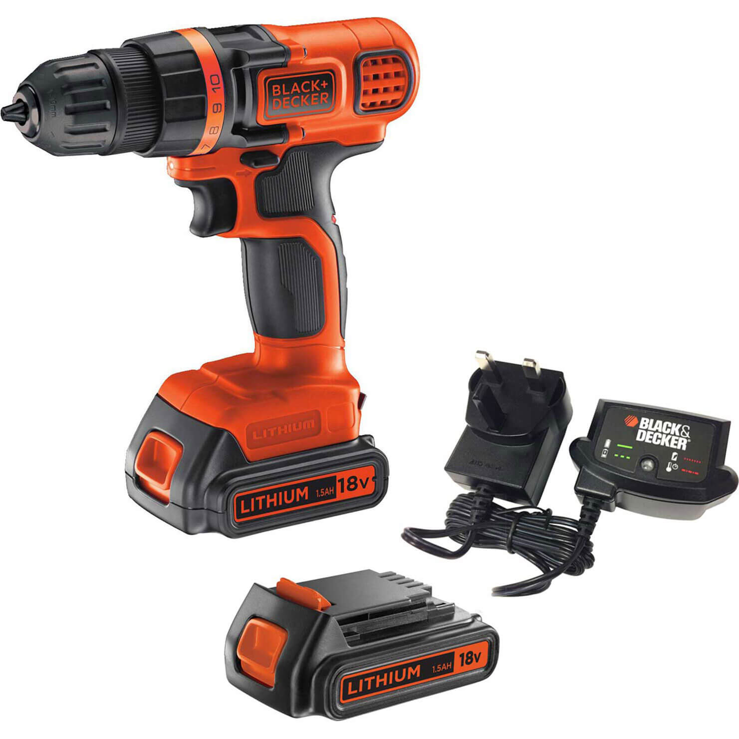 Black and Decker BDCDD18 18v Cordless Drill Driver 2 x 1.5ah Li-ion Charger No Case | Compare The Build