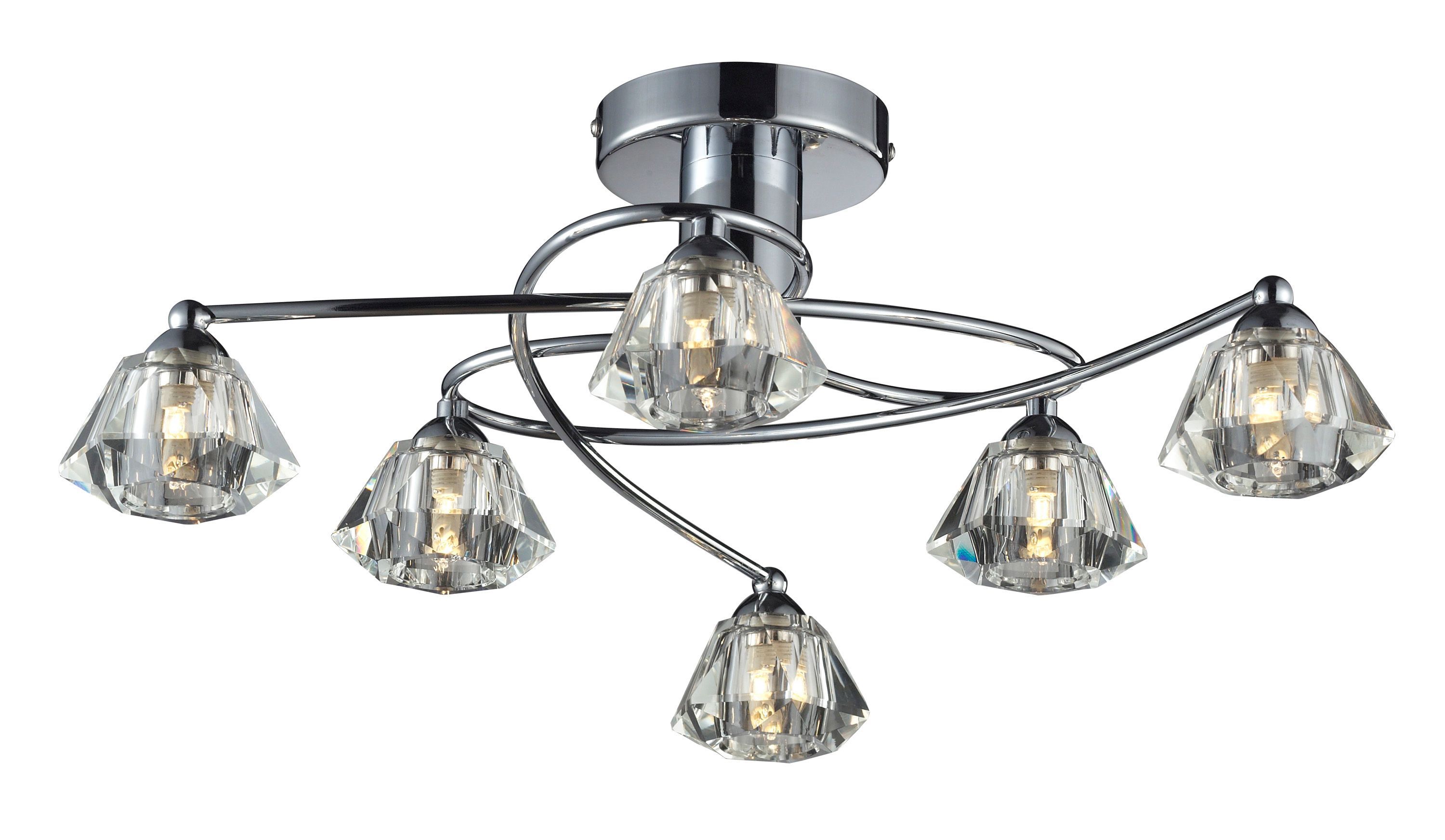Inlight Gara Brushed Chrome Effect 6 Lamp Ceiling Light Price Comparisons | Compare The Build