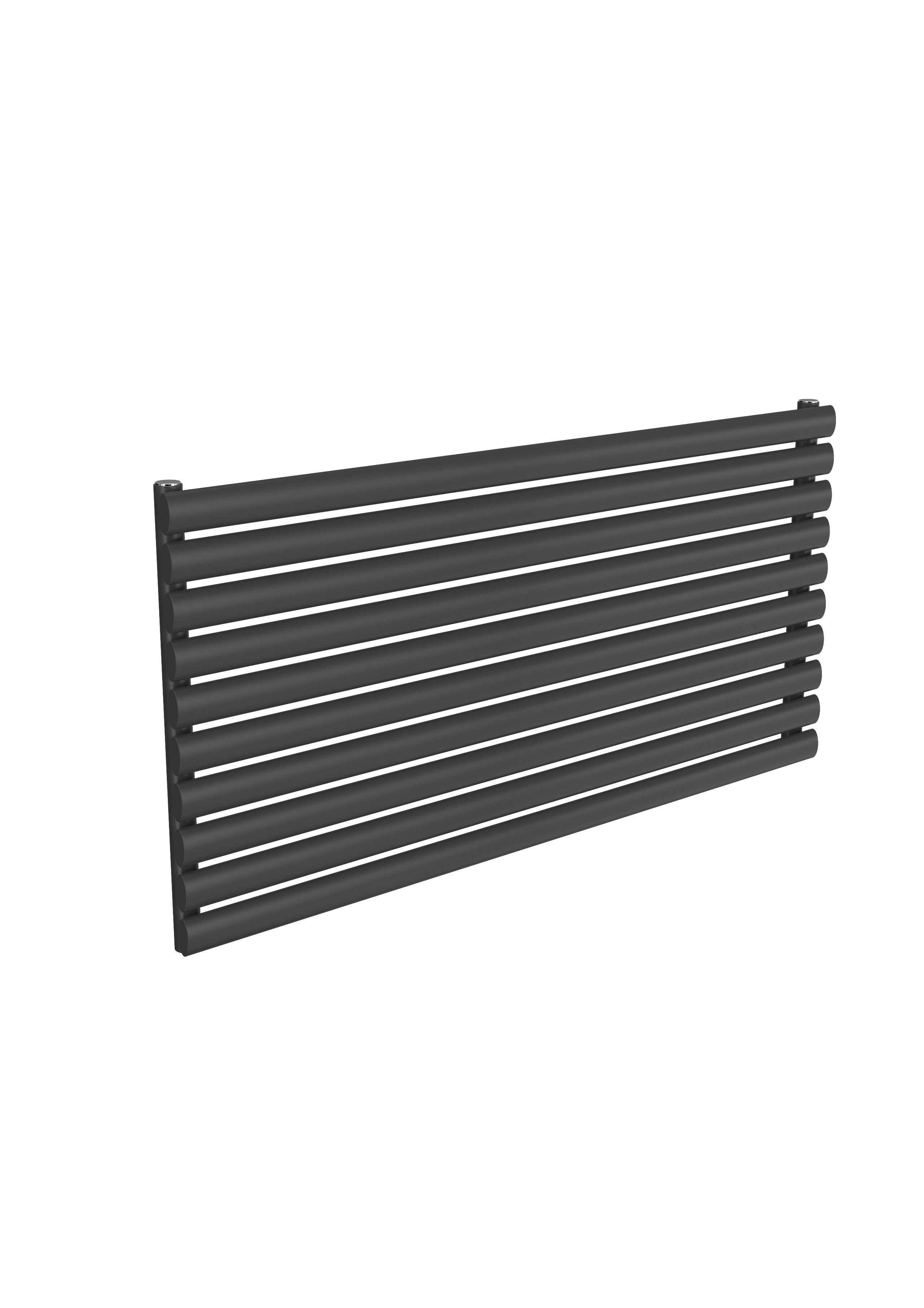 Reina Nevah Horizontal Designer Radiator, Anthracite, 590mm x 1200mm | Compare The Build