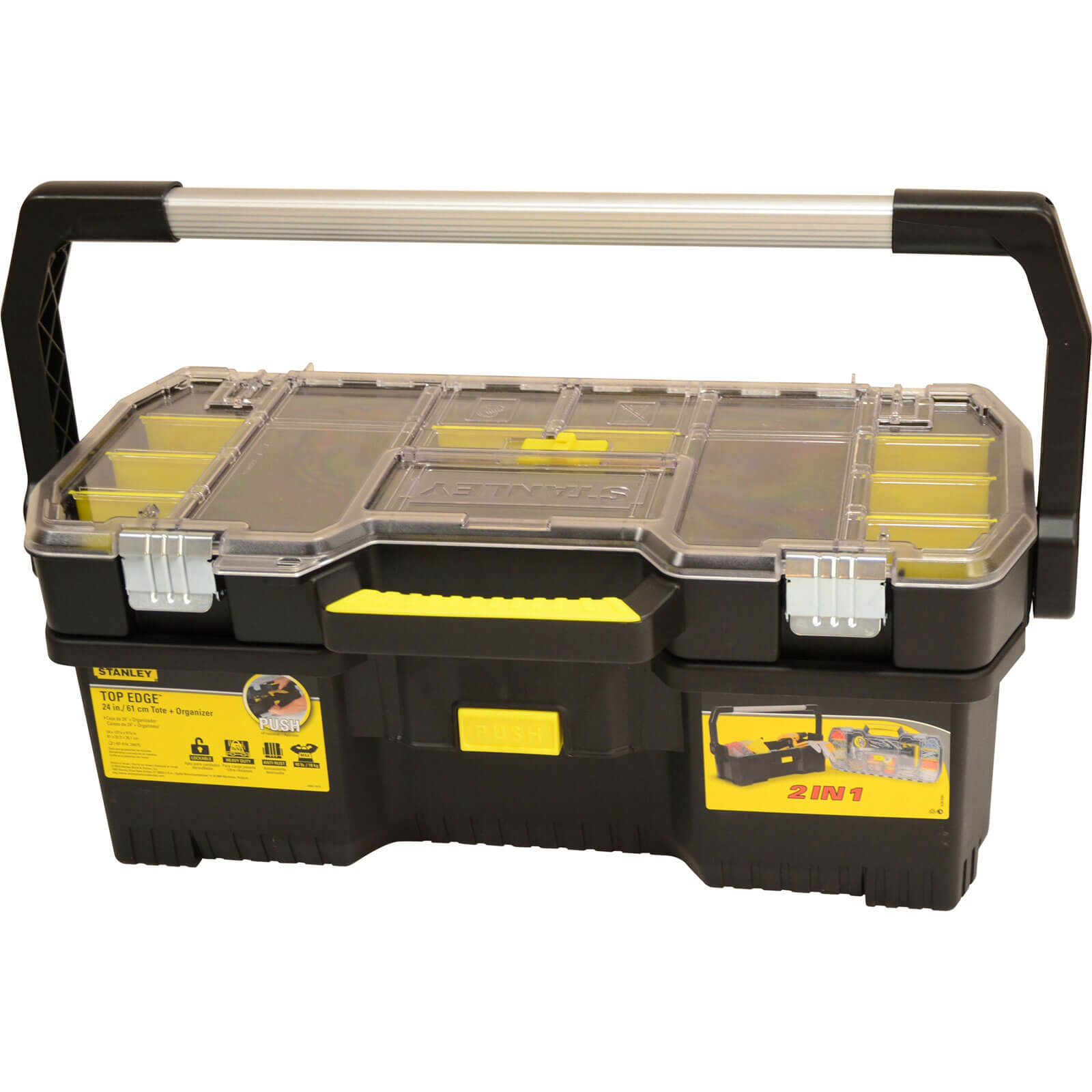 Stanley Plastic Tote Tool Box with Removeable Tool Organiser 600mm Price Comparisons | Compare The Build