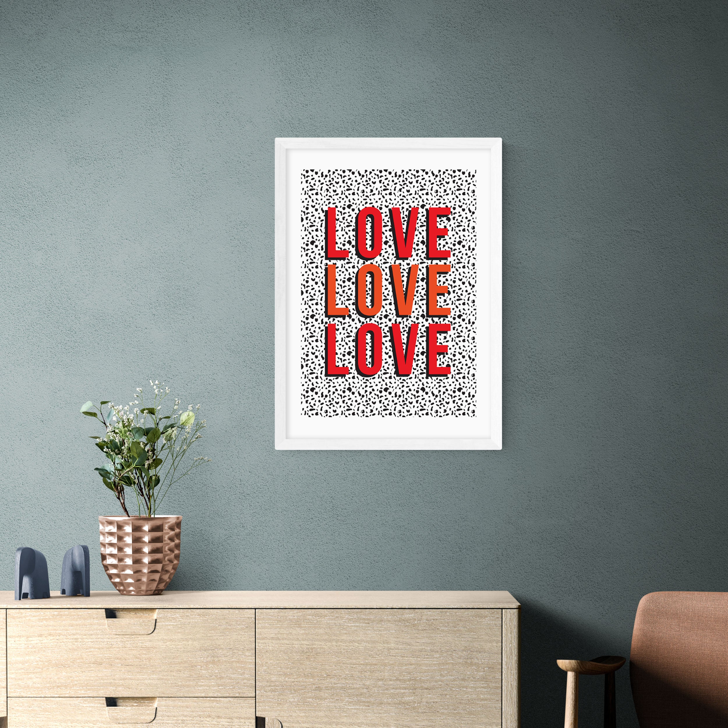 East End Prints Love Love Love Print by The Native State Red Price Comparisons | Compare The Build