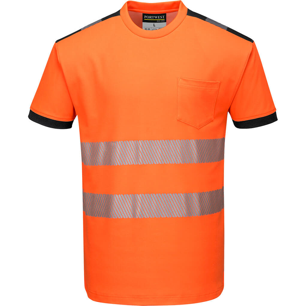 Portwest PW3 Hi Vis T Shirt Orange / Black XS | Compare The Build