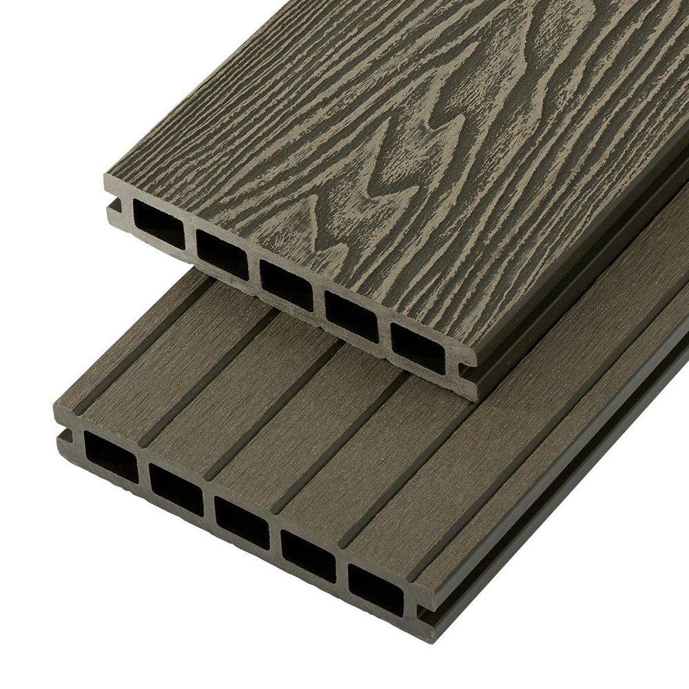 Cladco Woodgrain Hollow Composite Decking Board 2.4m - Olive Green WPCHWO24 Price Comparisons | Compare The Build