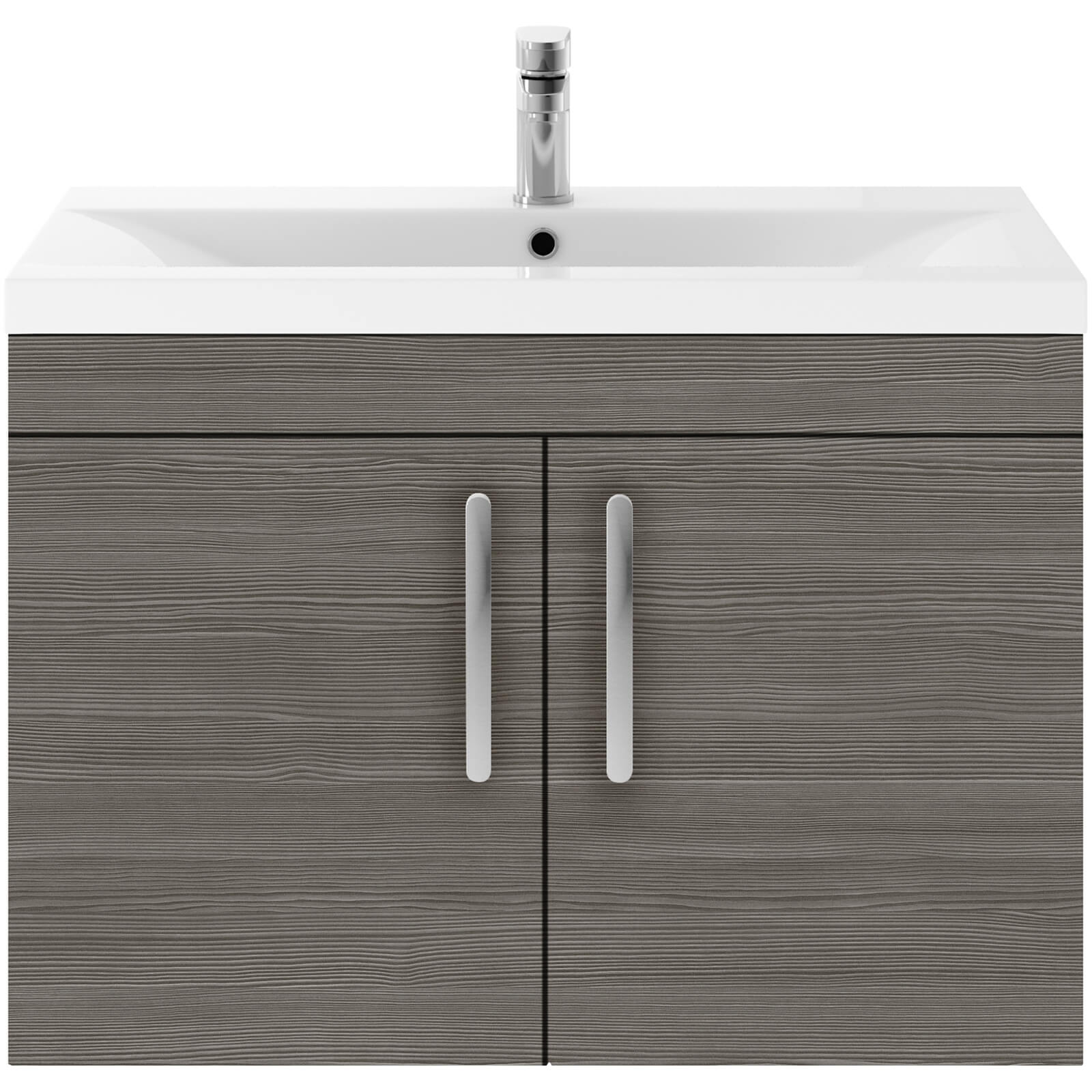 Balterley Rio 800mm Wall Hung 2 Door Vanity With Worktop - Brown Grey Avola Price Comparisons | Compare The Build