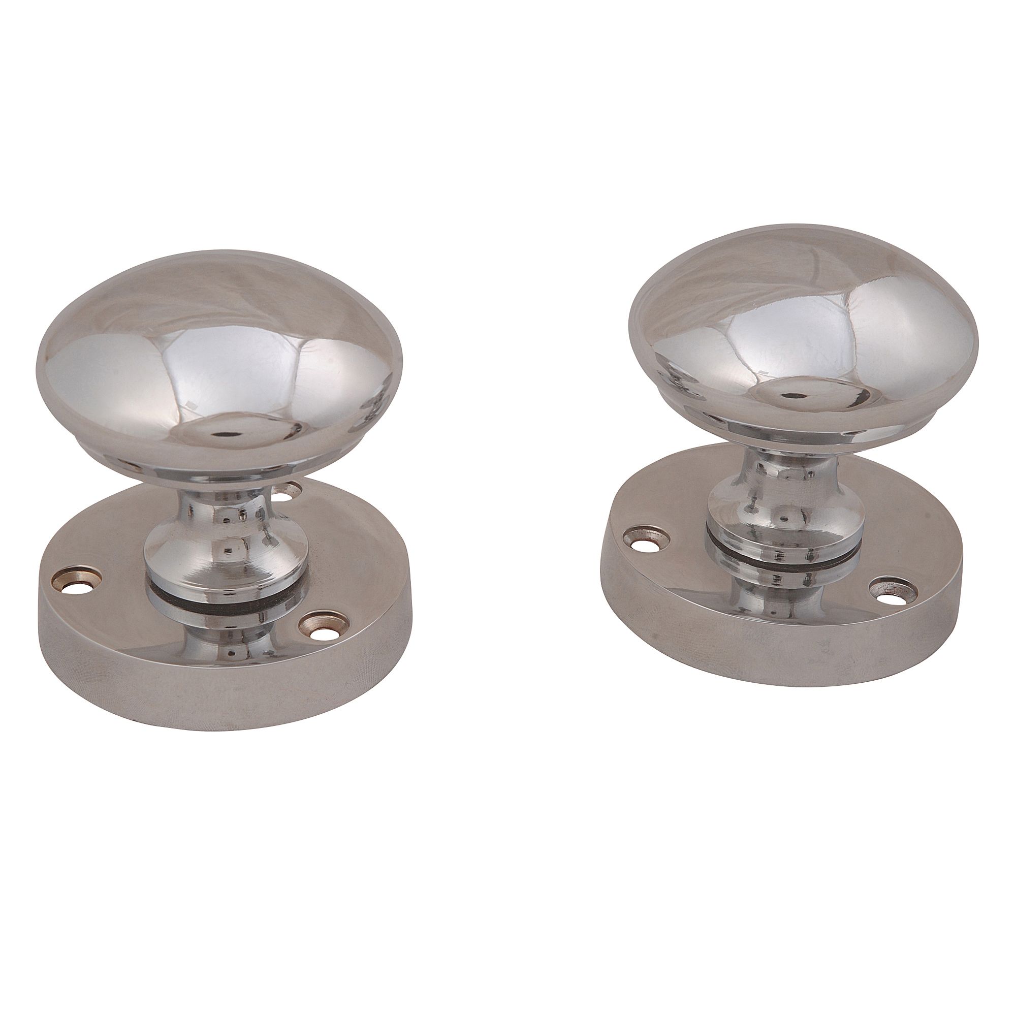 Polished Chrome Effect Zamac Round Door Knob (Dia)50.5mm, Pair Price Comparisons | Compare The Build