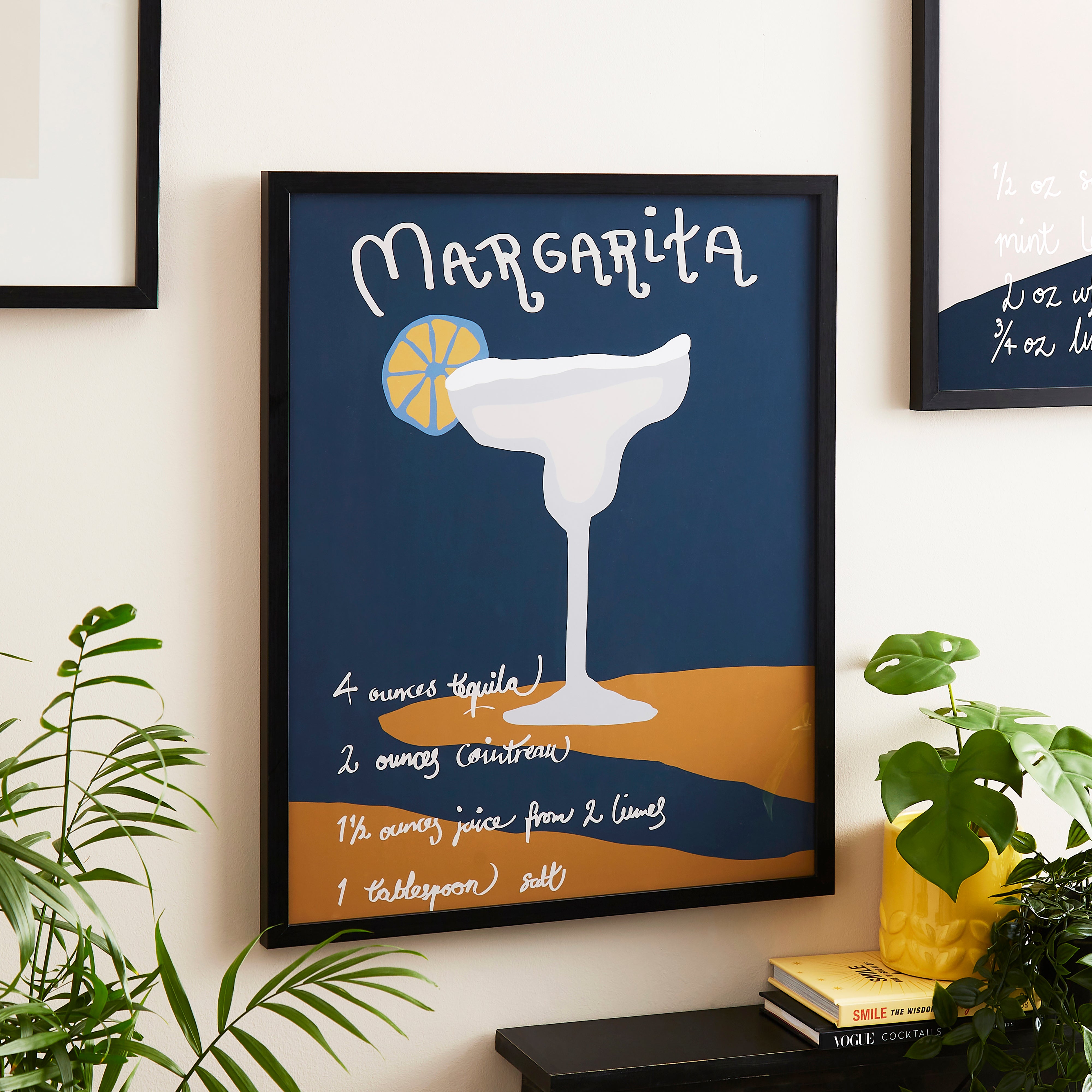 Margarita Cocktail Recipe Framed Print, 42 X 52cm Navy (Blue) Price Comparisons | Compare The Build