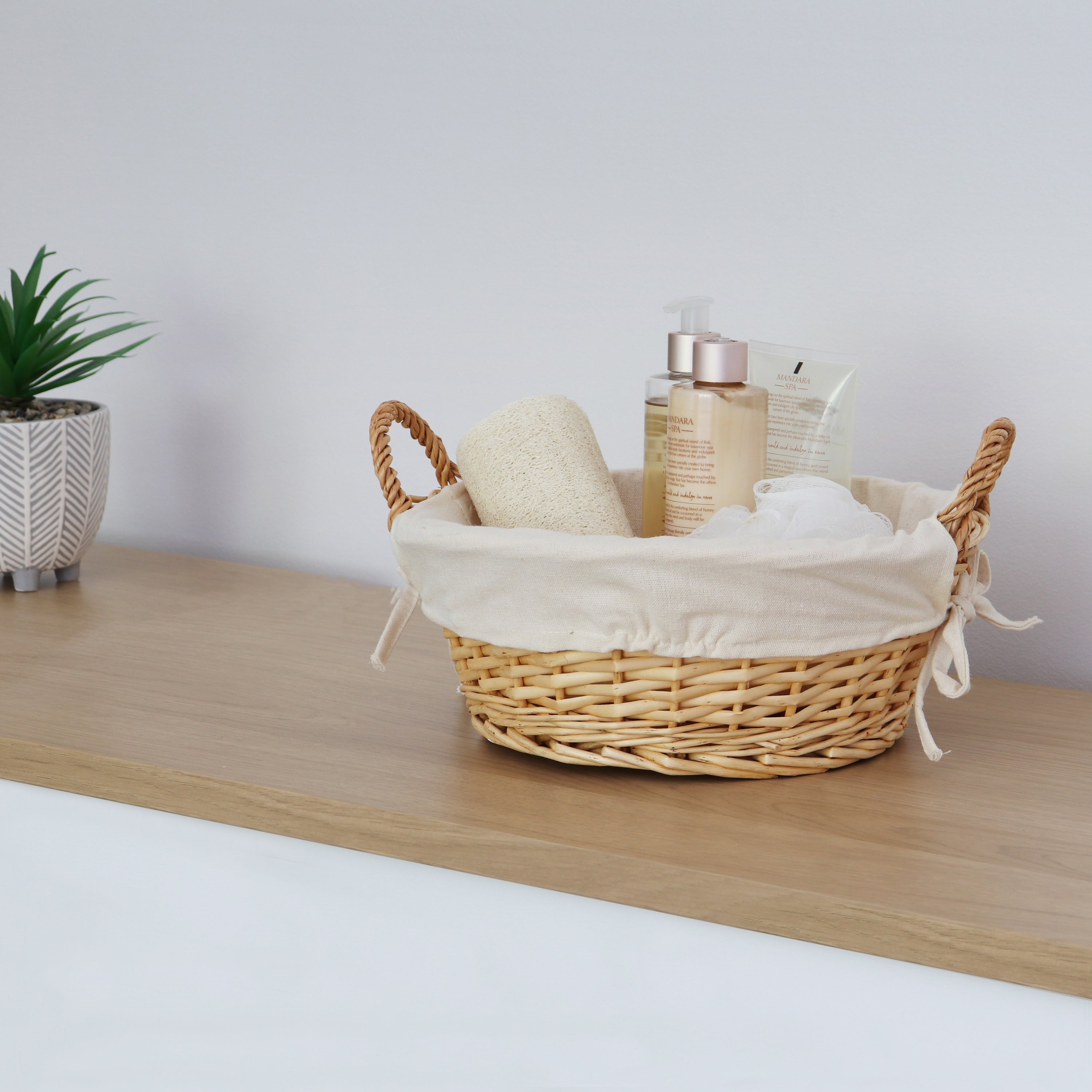 JVL Acacia Willow Round Storage Basket Honey | Compare The Build