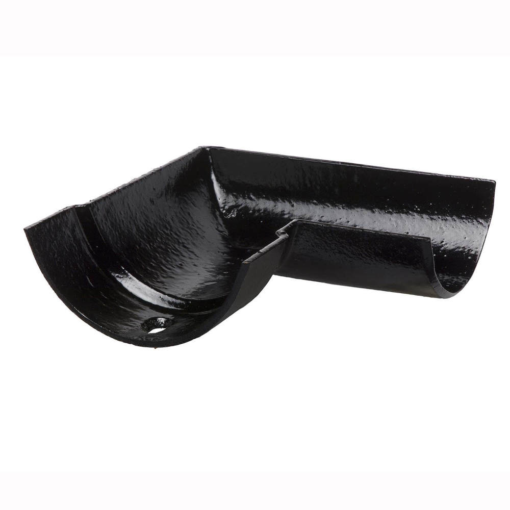 Cast Iron Half Round Gutter Right Hand Angle - 90 Degree x 100mm Black Price Comparisons | Compare The Build
