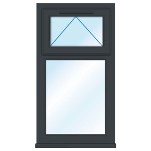 Euramax uPVC Grey Top Hung Obscure Glass Casement Window - 610 x 1010mm Price Comparisons | Compare The Build