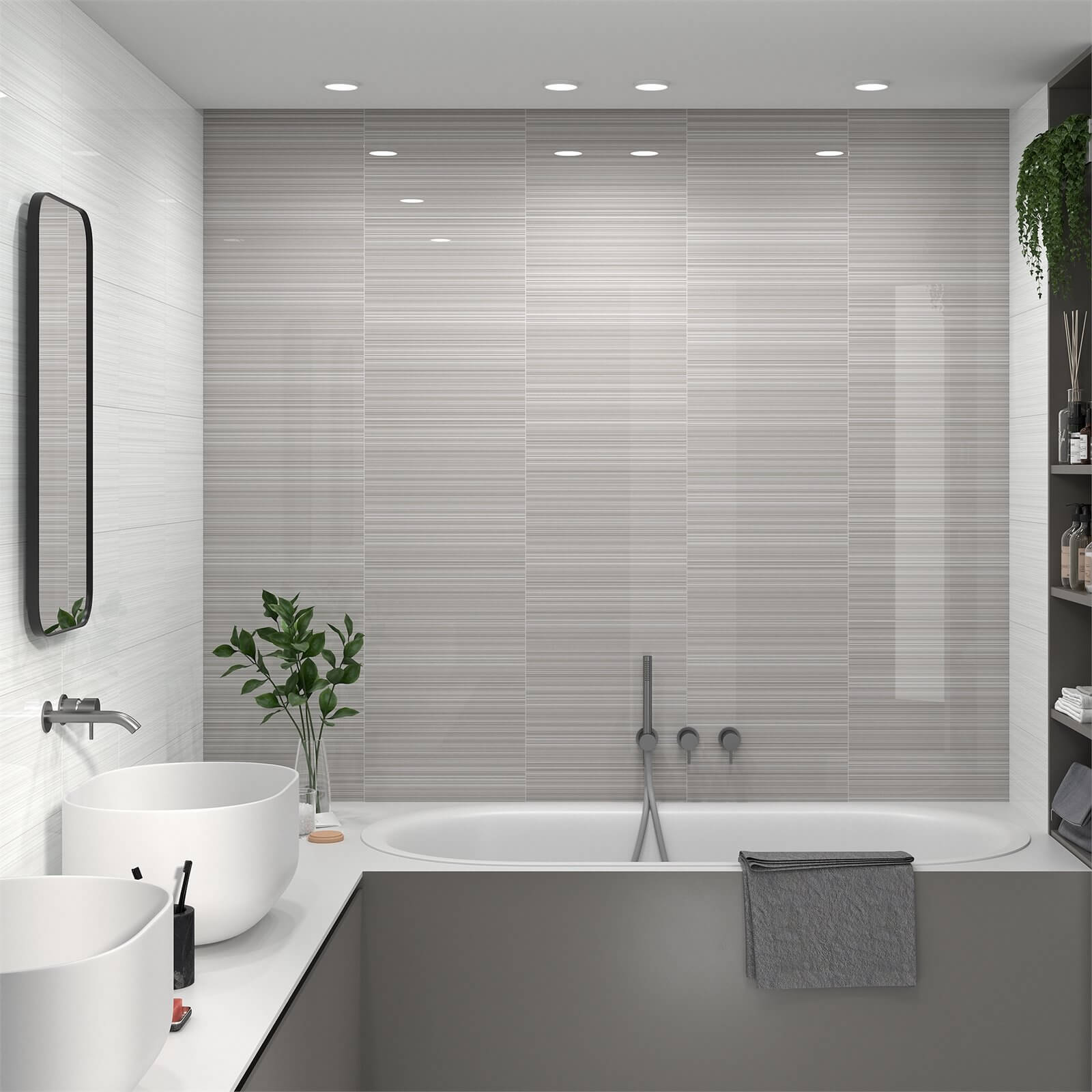 Manhattan Grey Ceramic Wall Tile 250 x 400mm | Compare The Build