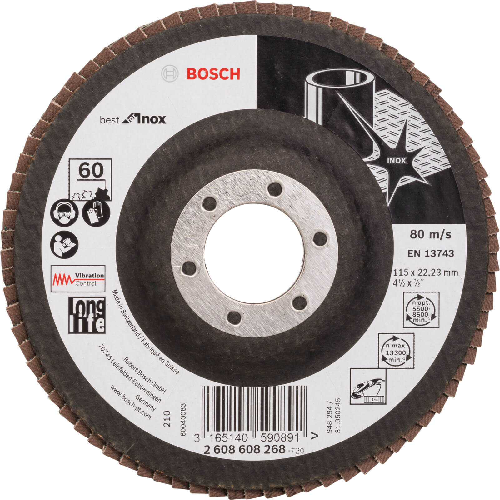 Bosch X581 Best for Inox Straight Flap Disc 115mm 60g Pack of 1 | Compare The Build