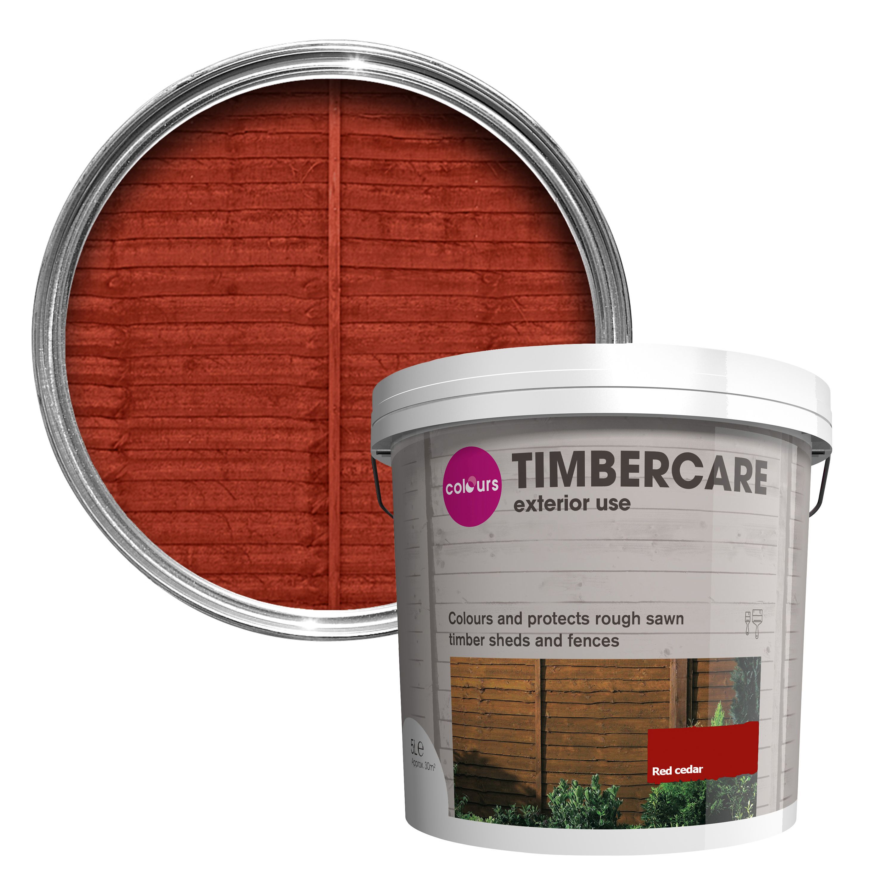 Colours Timbercare Red Cedar Fence & Shed Wood Stain, 5L | Compare The Build