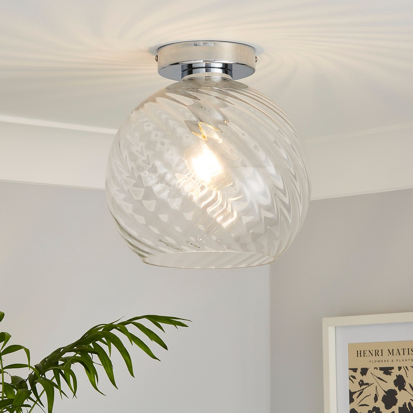 Amy Glass Flush Ceiling Light Price Comparisons | Compare The Build