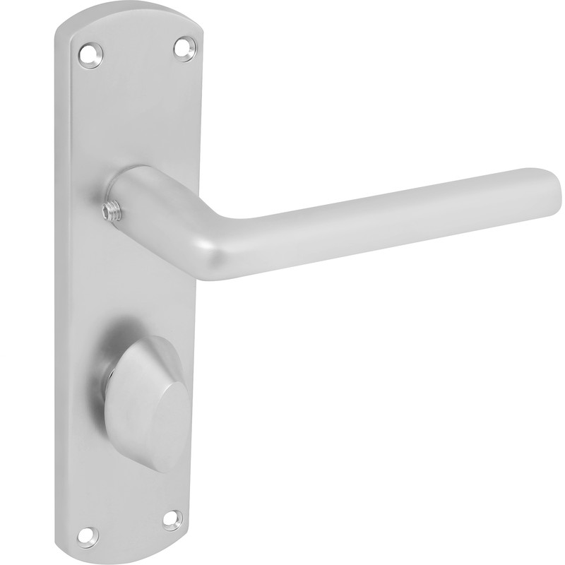 Serozzetta Uno Door Handles Bathroom Satin (Pair) in Chrome | Compare The Build