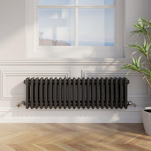 Park Lane Traditional Colosseum Triple Bar Column Radiator Black - 300 x 1010mm Price Comparisons | Compare The Build