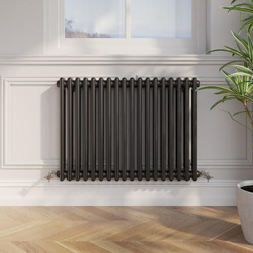 Park Lane Traditional Colosseum Double Bar Column Radiator Black - 600 x 830mm Price Comparisons | Compare The Build