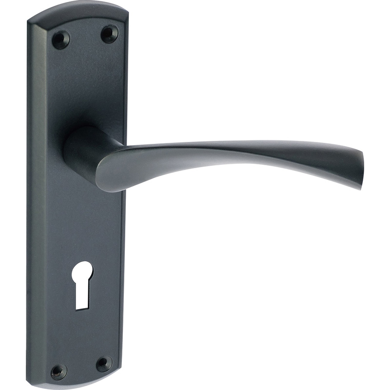 Eclipse Monza Door Handles Lock Matt (Pair) in Black Zinc/Aluminium Price Comparisons | Compare The Build