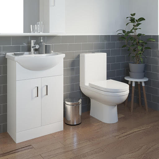 Milan Close Coupled Toilet & Essence Vanity Unit 550mm Price Comparisons | Compare The Build