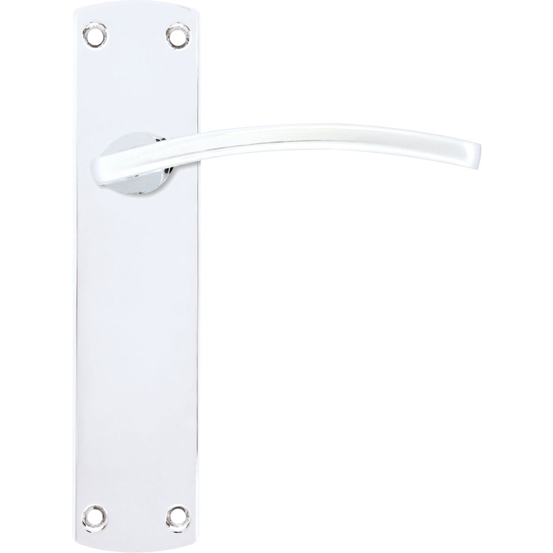 Stanza Toledo Door Handles Polished Latch (Pair) in Chrome Plastic Price Comparisons | Compare The Build