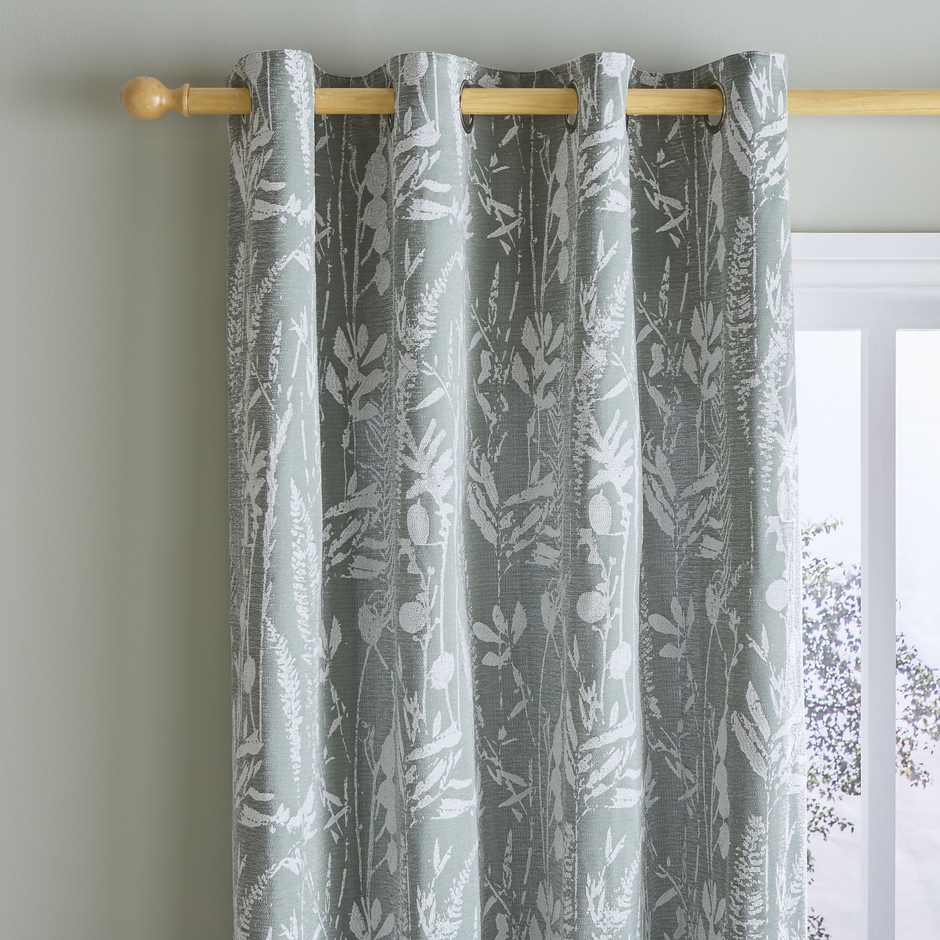 Meadow Jacquard Lilypad Eyelet Curtains Grey/White Price Comparisons | Compare The Build