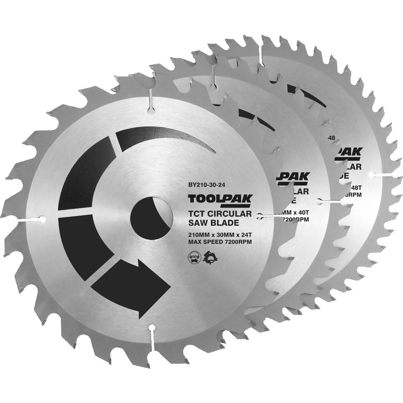 Toolpak TCT Circular Saw Blades 210 x 30mm (3 Pack) Steel Price Comparisons | Compare The Build